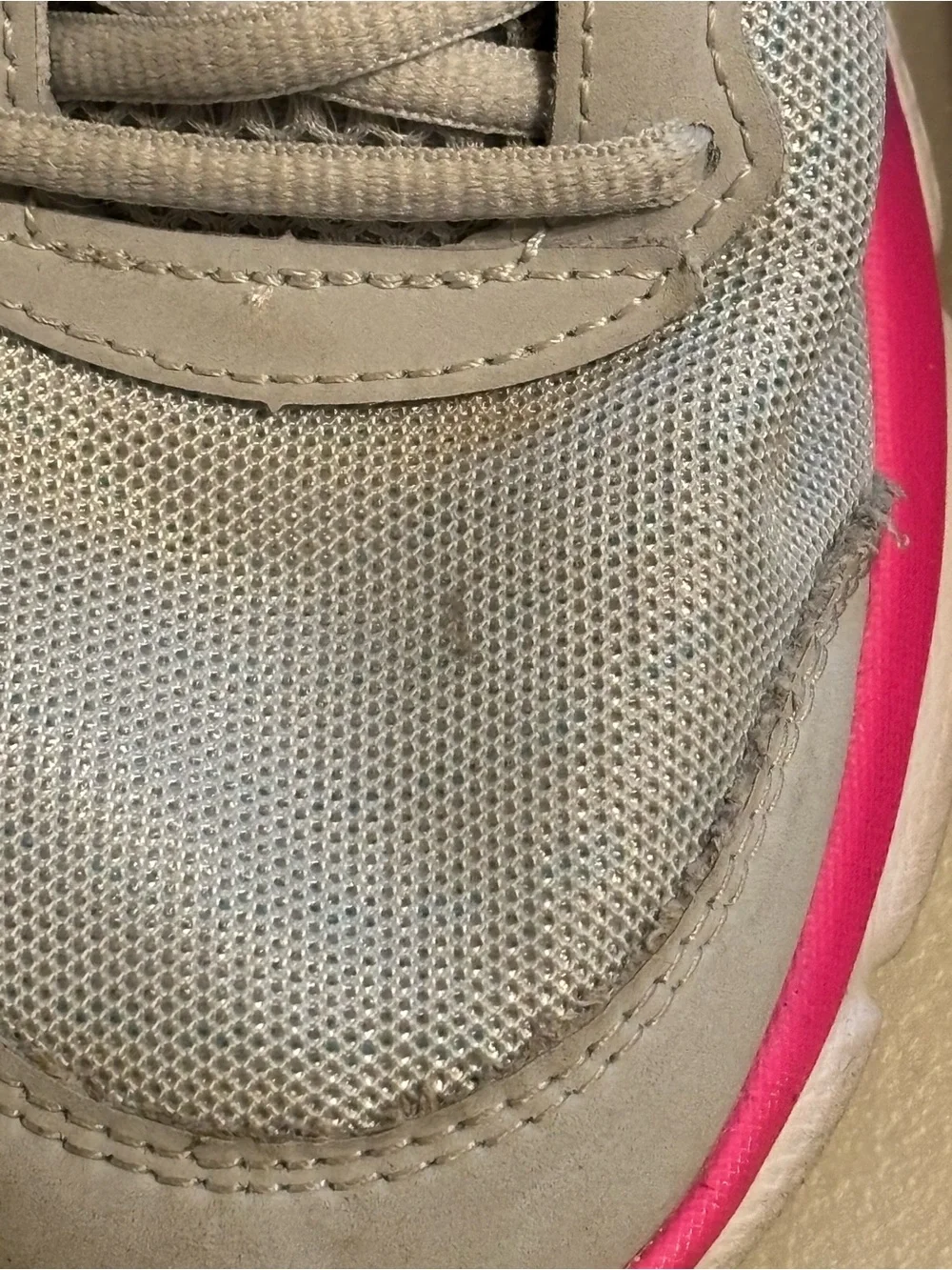 Under Armour Girls Cream Sneakers with Pink and Light Blue Accents